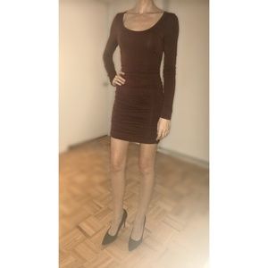 Club Monaco Oxblood Midi Body Con Dress